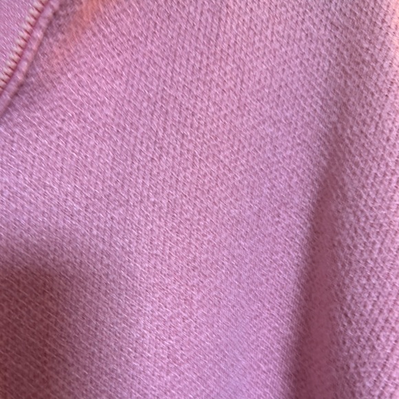 Pink and White mock Neck Sweater with Sporty Stripes - Picture 2 of 5
